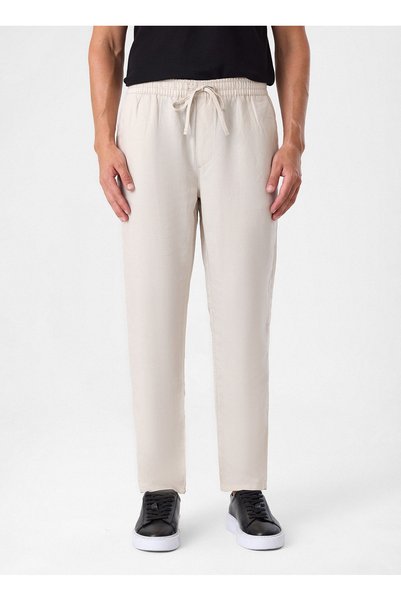 Beige Men's Regular Fit Trousers B35S33001