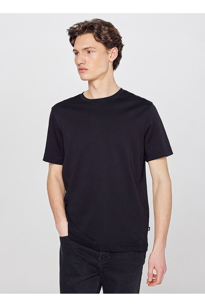 Black Men's Regular Fit T-Shirt L2520112001 Men's Basic T-Shirt