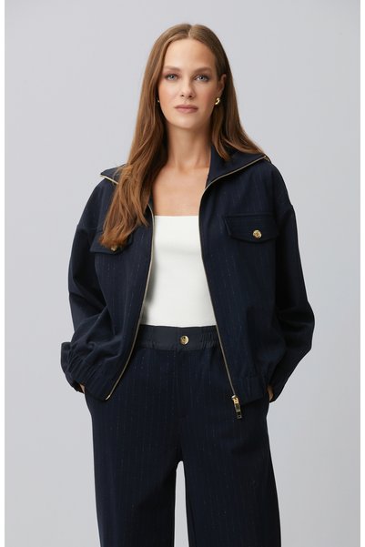 Navy Striped Glittery Sweatshirt
