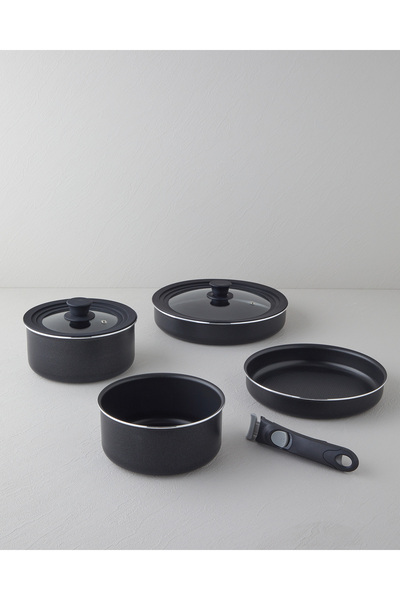 ClickEase 7-делен премиум сет тенџериња 18-20-24-28 cm црни