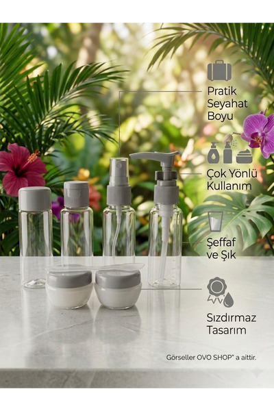 Патнички сет од 7 парчиња сив 40ML со торбичка