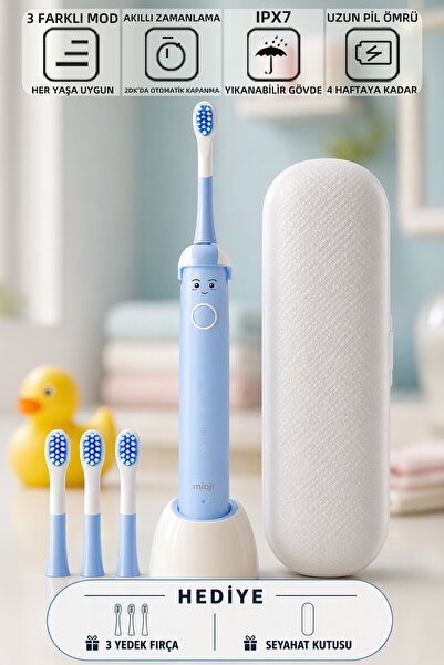 Oral B2 Kids Care детска четка за заби на полнење, сина + 3 резервни глави и футрола за носење како подарок
