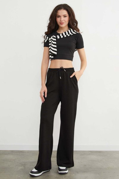 Modal Sweatpants with Tie-Waist and Pockets