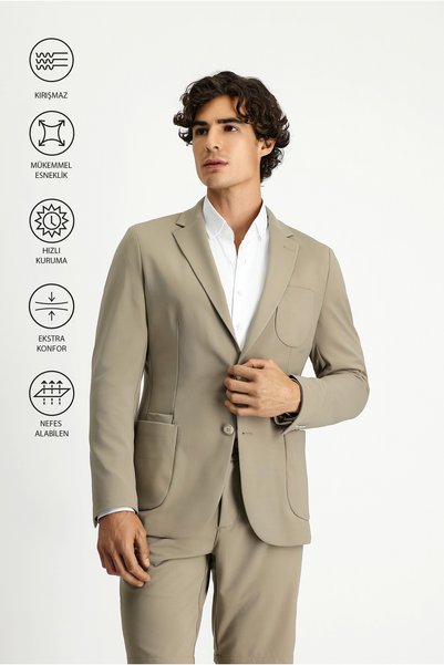 Techno-Line 6 Drop Regular Fit Standard Cut Stretch Fabric Stretchy Jacket