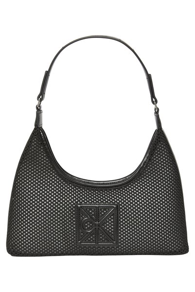 Women's emblem mesh shoulder bag