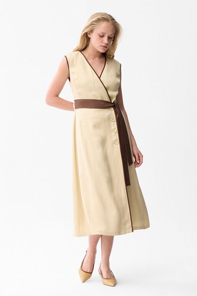 Double Breasted Button Detailed Dress