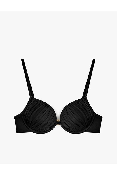 Heart Neckline Gathered Push-Up Bikini Top