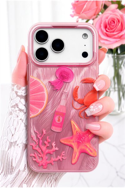 iPhone 17 Pro Max/18 Pro Max Case Holographic Tropical Sea Pattern Transparent Silicone |   Internally Printed, Camera Protected, Airbag Corner, Shock Absorbing Premium Cover Phone Case