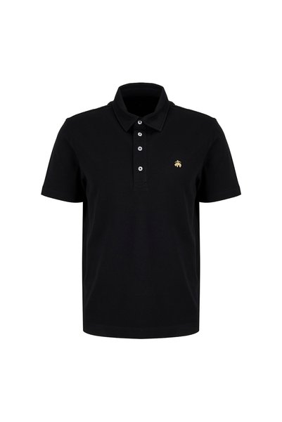 Black Men's Logo Printed Polo T-Shirt Bbss26Mts024