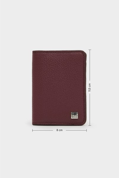 Ds Damat Bordeaux 100% Genuine Leather Card Holder Wallet