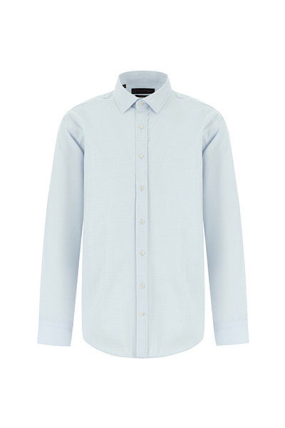 Classic Patterned Slim Fit Cotton Shirt - Long Sleeve