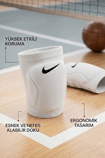 Dri-Fit професионални штитници за колена за одбојка бело-црни - сет спортски штитници за колена со апсорпција на удари (1 пар)