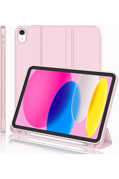 iPad 11-та генерација 2025 A16 / 10-та генерација 2022 10.9 инчи компатибилна футрола – со држач за пенкало, мек TPU грб, паметна футрола со трислоен држач, функција за автоматско спиење/будење