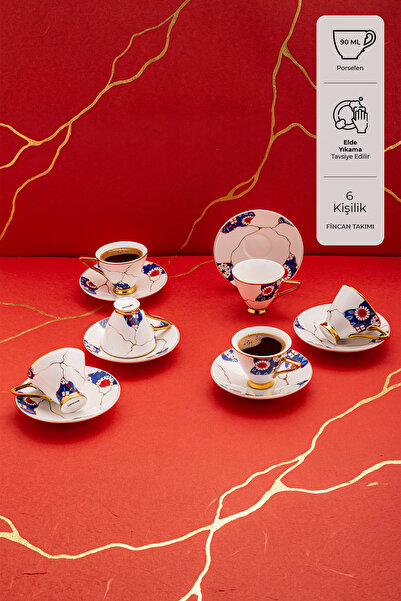 Kintsugi сет од шолји за кафе за 6 лица 100 ml