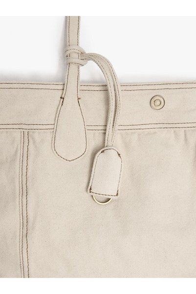 Women's Canvas Shopper Bag with Charms