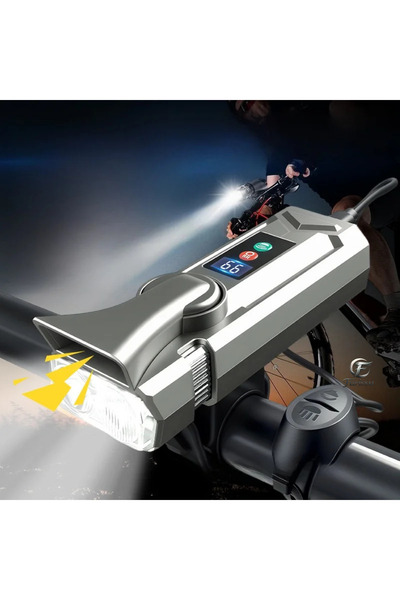 SM-1710 полнливо светло за велосипед и сирена | 2000mAh, LCD екран, професионално осветлување за велосипед