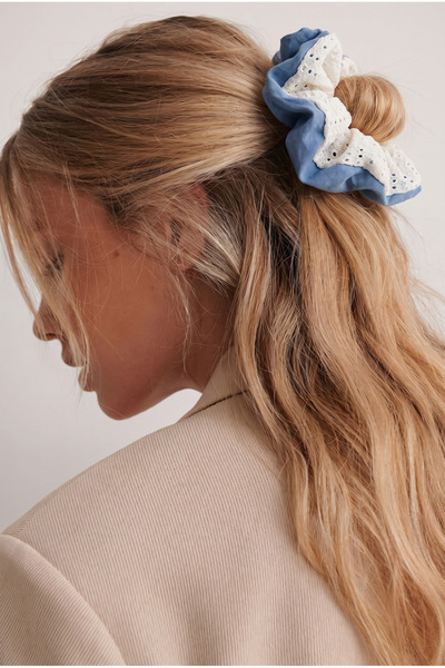Lace Detailed Rubber Buckle Blue