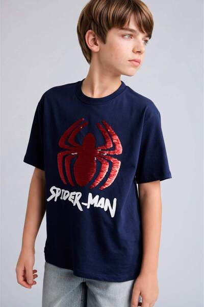 Marvel Spiderman маичка со кратки ракави и тркалезен изрез, за момчиња H8255A826HS