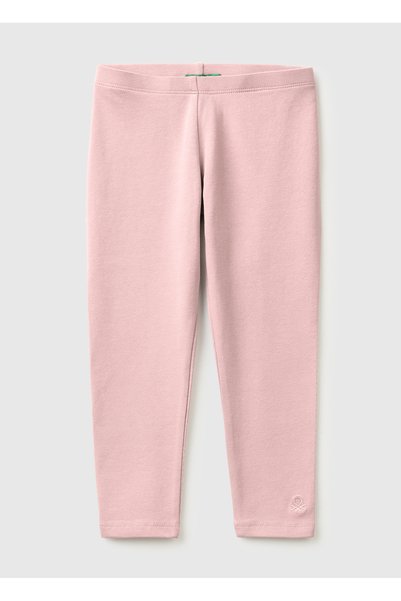 Girl's powder pink logo long leggings