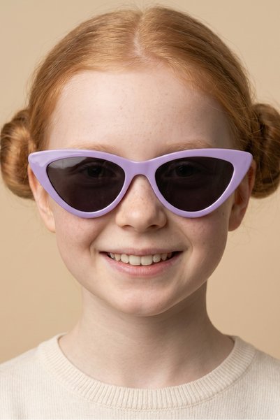 Batt Light Purple Black Girls' Sunglasses