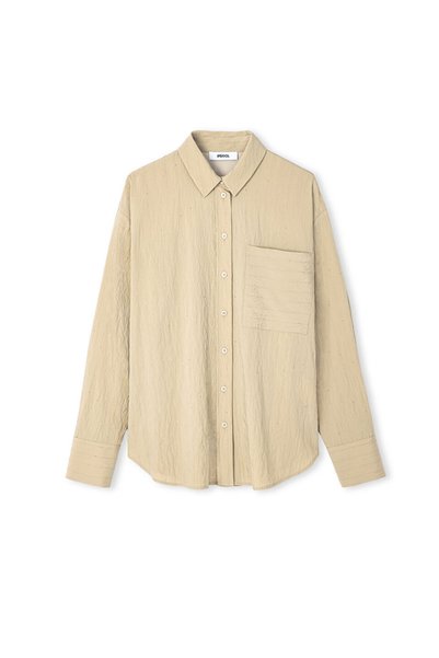 Sequin-Striped Crinkle-Effect Shirt