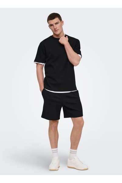 Black Men's T-Shirt 22034263 Onstobie Reg Ss Tee Noos