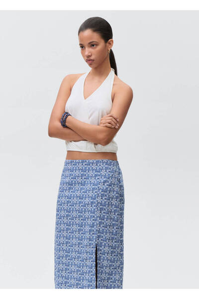 Patterned midi skirt