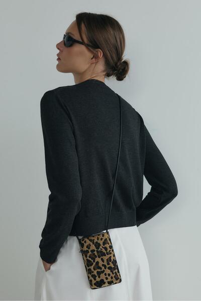 Brown Mia Leopard Phone Bag