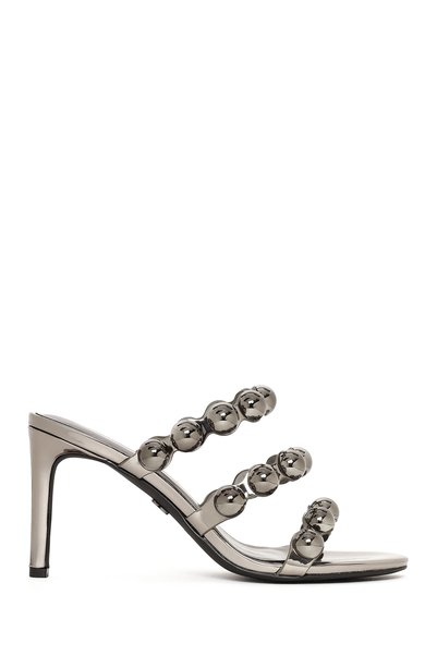 Women's Anthracite High Thin Heeled Slippers 26Sfd442414