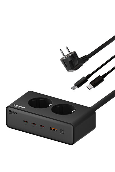 Десктоп приклучок станица за брзо полнење 6 во 1 | 4000W AC, 65W 3xUSB-C, 1 USB-A, 100W Type-C кабел (X6423)