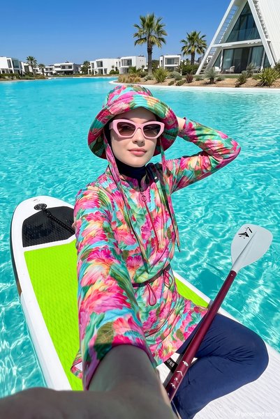 Remsa Full Covered Hijab Swimsuit with Front Cover R112 Ayşe