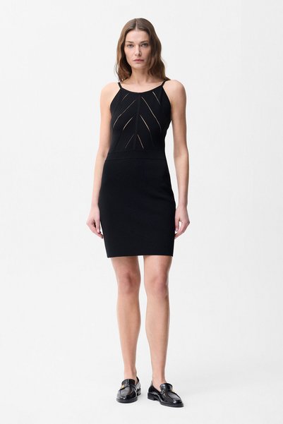 Black Strap Knitwear Dress