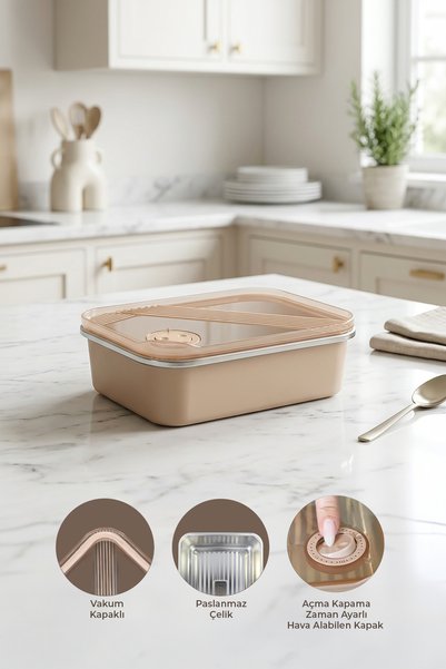 Stainless Steel Vacuum Storage Container, Oven and Cake Container 800 ml Lunch Box