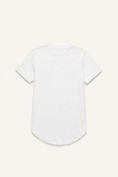 Long Fit Crew Neck Short Sleeve Basic White T-Shirt I3117Ax26Hs