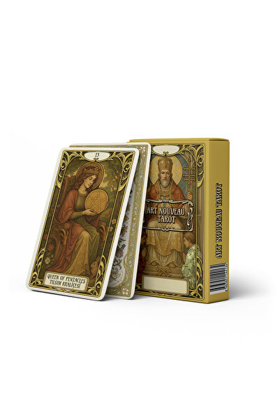 78-карти Golden Art Nouveau 5,9 x 9,2 cm класичен мини тарот шпил тарот карти V2 - засилена нова серија