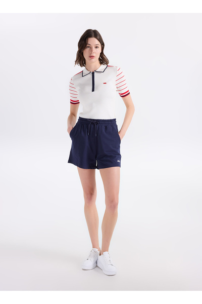 Navy Blue Women's Sweat Shorts J4Sl-Sht7033
