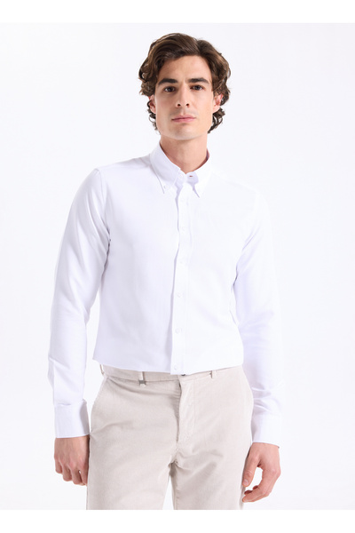 White Men's Tailored Fit Shirt Ace201261182_Byz