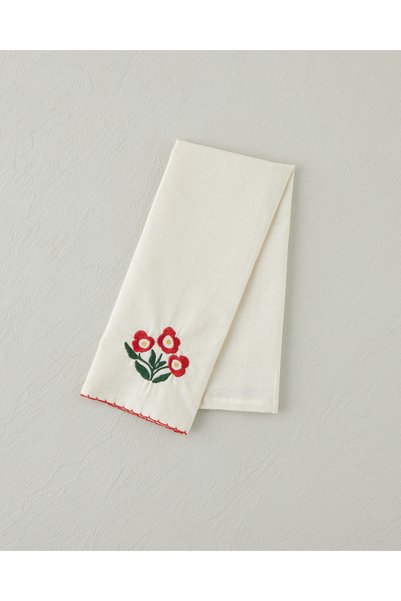 Bright Parade Cotton Embroidered Drying Cloth 30X50 cm Red