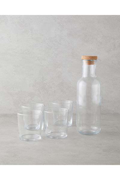 Selly Glass 5 Piece Water Set 1000 ml + 380 ml Transparent