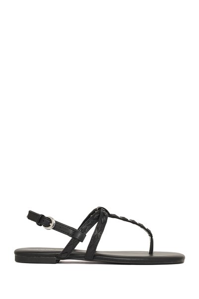 Women's Black Flip-Flop Sandals 26Sfe499018