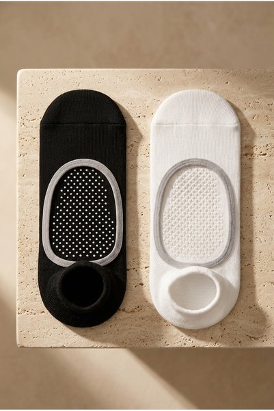 Women's 2-Piece Asta Yoga / Pilates Step Socks Black / White