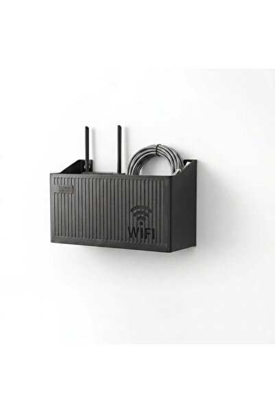 Ѕидна кутија за складирање на Wi-Fi модем, организатор за кабли, полица за рутер, црна