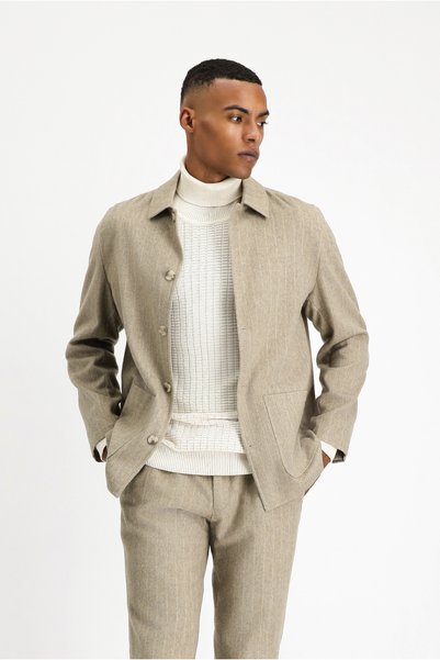 6 Drop Regular Fit Standard Cut Wool Striped Sports Jacket