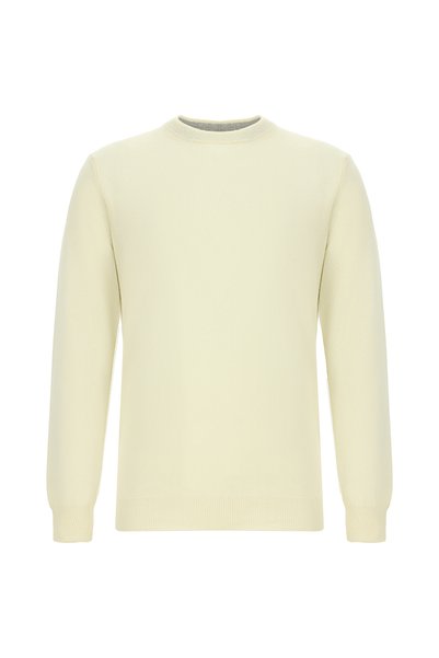Crew Neck Regular Fit Wool Cashmere Italian Knit Sweater