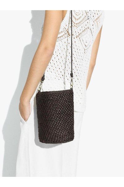 Women's Straw Patterned Crossbody Bag