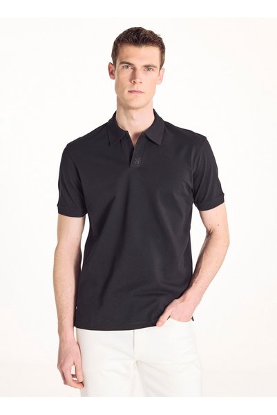 Black Men's Polo T-Shirt Tbmrts1007