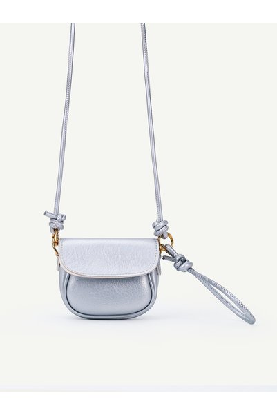 Silver Shk306 Adjustable, Knot Detail Strap, Mini, Women's Hand, Arm and Shoulder Bag