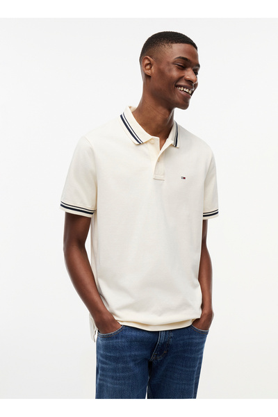 Beige Men's Polo T-Shirt Dm0Dm22700Aef Tjm Reg Tipped Polo