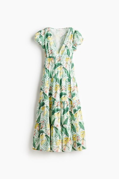 Poplin Dress with Layered Skirt