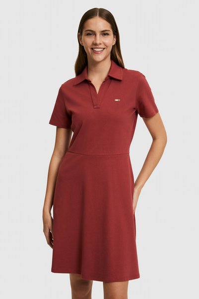 Women's Cherry Polo Collar Knitted Dress 50323539-Vr223